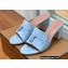 Loro Piana Heel 8cm Suede Goatskin Summer Charms Sandals Light Blue
