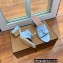 Loro Piana Heel 8cm Suede Goatskin Summer Charms Sandals Light Blue