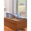 Loro Piana Heel 8cm Suede Goatskin Summer Charms Sandals Light Blue