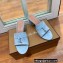 Loro Piana Heel 8cm Suede Goatskin Summer Charms Sandals Light Blue