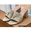 Loro Piana Heel 8cm Suede Goatskin Summer Charms Sandals Camel