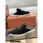 Loro Piana Suede Calfskin Babouche Charms Walk Loafers Black