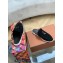 Loro Piana Suede Calfskin Babouche Charms Walk Loafers Black