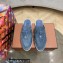 Loro Piana Suede Calfskin Babouche Charms Walk Loafers Gray