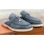 Loro Piana Suede Calfskin Babouche Charms Walk Loafers Gray