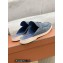 Loro Piana Suede Calfskin Babouche Charms Walk Loafers Gray
