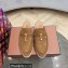 Loro Piana Suede Calfskin Babouche Charms Walk Loafers Brown