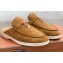 Loro Piana Suede Calfskin Babouche Charms Walk Loafers Brown