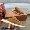 Loro Piana Suede Calfskin Babouche Charms Walk Loafers Brown