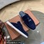 Loro Piana Suede Calfskin Babouche Charms Walk Loafers Dark Blue
