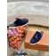 Loro Piana Suede Calfskin Babouche Charms Walk Loafers Dark Blue
