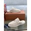 Loro Piana Suede Calfskin Babouche Charms Walk Loafers Powder Pearl