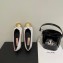 Chanel Grosgrain and Laminated Calfskin Ballerinas G38678 White/Gold 2022