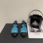 Chanel Patent Quilting Open Shoes Blue 2022