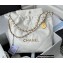Chanel Shiny Calfskin CHANEL 22 Small Handbag AS3260 White 2022