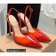 Gianvito Rossi Heel 10.5cm TPU Plexi Ribbon d'Orsay Slingback Pumps PVC Red 2022