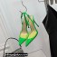 Gianvito Rossi Heel 10.5cm TPU Plexi Ribbon d'Orsay Slingback Pumps PVC Green 2022