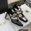 Dior Heel 6.5cm Patent Calfskin La Parisienne Ballerina Flats Black 2022