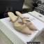 Dior Heel 6.5cm Mesh Cannage Embroidery Capture Mules Nude 2022