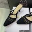 Dior Heel 6.5cm Mesh Cannage Embroidery Capture Mules Black 2022