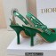 Dior Heel 9.5cm J'Adior Slingback Pumps in Cotton Embroidery Green 2022