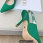 Dior Heel 9.5cm J'Adior Slingback Pumps in Cotton Embroidery Green 2022