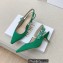 Dior Heel 6.5cm J'Adior Slingback Pumps in Cotton Embroidery Green 2022