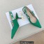 Dior Heel 6.5cm J'Adior Slingback Pumps in Cotton Embroidery Green 2022
