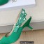 Dior Heel 6.5cm J'Adior Slingback Pumps in Cotton Embroidery Green 2022