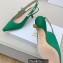 Dior Heel 6.5cm J'Adior Slingback Pumps in Cotton Embroidery Green 2022