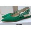 Dior J'Adior Slingback Ballerina Flats in Cotton Embroidery Green 2022
