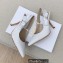 Dior Heel 9.5cm J'Adior Slingback Pumps in Cotton Embroidery White 2022