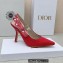 Dior Heel 9.5cm J'Adior Slingback Pumps in Cotton Embroidery Red 2022