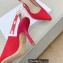 Dior Heel 9.5cm J'Adior Slingback Pumps in Cotton Embroidery Red 2022