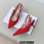 Dior Heel 6.5cm J'Adior Slingback Pumps in Cotton Embroidery Red 2022