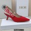 Dior Heel 6.5cm J'Adior Slingback Pumps in Cotton Embroidery Red 2022