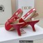 Dior Heel 6.5cm J'Adior Slingback Pumps in Cotton Embroidery Red 2022