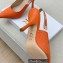 Dior Heel 9.5cm J'Adior Slingback Pumps in Cotton Embroidery Orange 2022