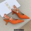 Dior Heel 6.5cm J'Adior Slingback Pumps in Cotton Embroidery Orange 2022