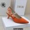 Dior Heel 6.5cm J'Adior Slingback Pumps in Cotton Embroidery Orange 2022