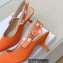 Dior Heel 6.5cm J'Adior Slingback Pumps in Cotton Embroidery Orange 2022