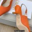Dior Heel 6.5cm J'Adior Slingback Pumps in Cotton Embroidery Orange 2022