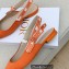 Dior J'Adior Slingback Ballerina Flats in Cotton Embroidery Orange 2022