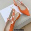 Dior J'Adior Slingback Ballerina Flats in Cotton Embroidery Orange 2022