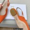 Dior J'Adior Slingback Ballerina Flats in Cotton Embroidery Orange 2022