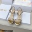 Dior Heel 6.5cm Dway Sandals in Cotton Embroidered with Thread and Strass Metallic Gold 2022