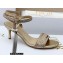 Dior Heel 6.5cm Dway Sandals in Cotton Embroidered with Thread and Strass Metallic Gold 2022