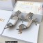 Dior Heel 6.5cm Dway Sandals in Cotton Embroidered with Thread and Strass Metallic Silver 2022