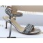 Dior Heel 6.5cm Dway Sandals in Cotton Embroidered with Thread and Strass Metallic Silver 2022