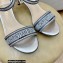 Dior Heel 6.5cm Dway Sandals in Cotton Embroidered with Thread and Strass Metallic Silver 2022
